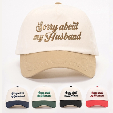 Gorra De Béisbol Color En Contraste Bordado Patrón Letras Ajustable Poliéster Gorro Casual Para Exterior