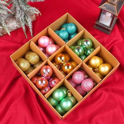 Palle Di Natale Plastica PS Galvanizzato Dipinto Ornamenti Appesi Albero Di Natale Decorazione Festa Lucido Opaco Glitter