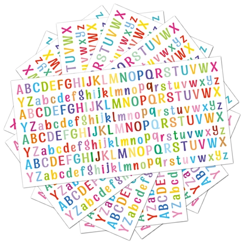 Colorful Alphabet Stickers Vinyl Waterproof Capital Lowercase Letters For DIY Scrapbooking Journaling Guca Decoration