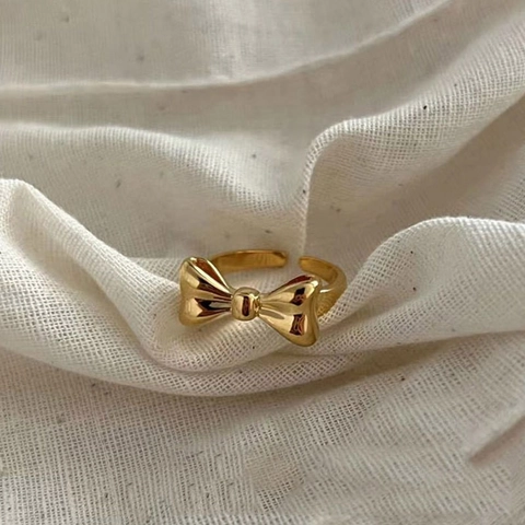 925 Sterling Silber Schleife Ring Für Damen Minimalistisch Verstellbare Öffnung Finger Schmuck Koreanischer Stil Süßes Geschenk