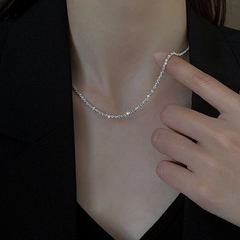 Collana Cielo Stellato Scintillante In Acciaio Al Titanio 316L Catena Da Clavicola Minimalista Gioielli Da Donna Non Sbiadisce