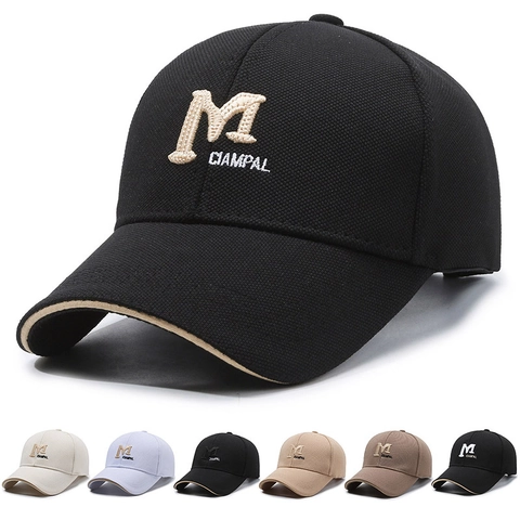 Baseball Cap Cotton Canvas Embroidered Letter Adjustable Outdoor Sun Protection Casual Sporty Unisex Sun Hat