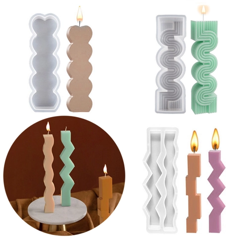 Silicone Candle Mold Long Wavy S-Shape Geometric Pattern For DIY Handmade Scented Candles Plaster Soap Modern Art Decor
