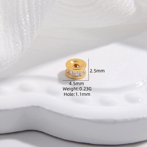 Perline Distanziatrici In Argento Sterling 925 Zirconia Cubica Scintillante Intarsiata Rondelle Perline Per Gioielli Fai Da Te
