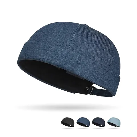 Docker Hat Randloze Pet Denim Gewassen Katoen Verstelbare Metalen Gesp Retro Vintage Streetwear Voor Heren