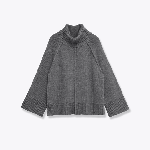 Maglione In Maglia A Dolcevita Da Donna Tinta Unita Maniche Raglan Larghe Acrilico Poliestere Bordo A Costine Top Caldo Casual