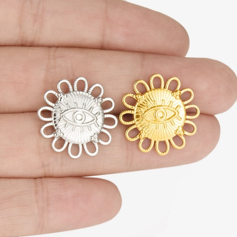 Ciondoli Pendenti Sole Malocchio Acciaio Inossidabile 304 Traforato Sunburst Accessori Per La Creazione Di Gioielli Fai Da Te
