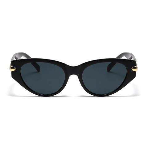 Occhiali Da Sole Cat Eye Moda Retrò Donna Protezione UV400 Lenti PC Montatura Plastica Con Decorazione Diamante Dorato