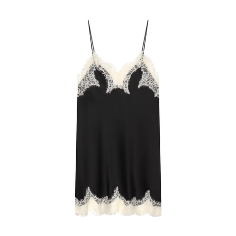 Sottoveste Sexy In Raso Da Donna Scollo A V Bordo In Pizzo Ciglia Pigiameria Elegante