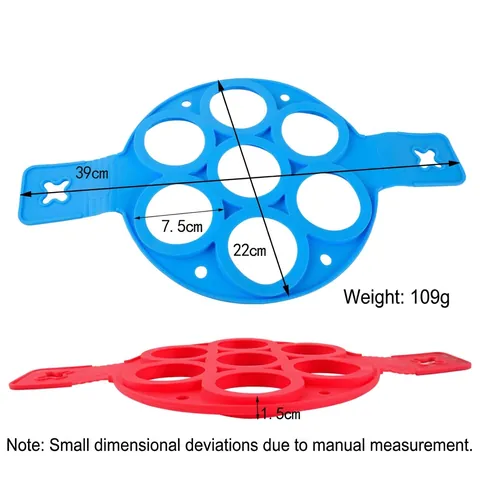 Stampo Per Uova E Pancake In Silicone Rotondo Multi Foro Resistente Al Calore Antiaderente Con Manici Strumento Da Cucina