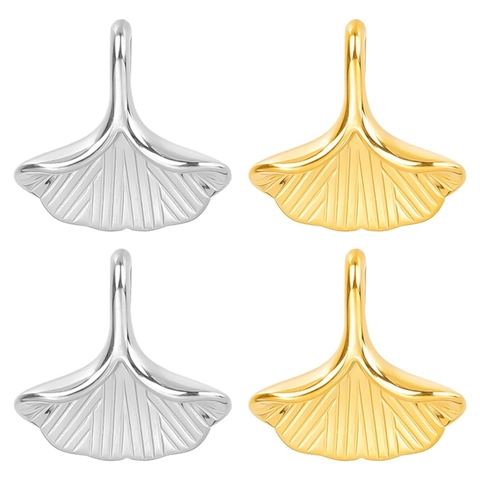 Collana Con Ciondolo A Foglia Di Ginkgo Acciaio Inossidabile 304 Placcato Oro Argento Gioielli Minimalisti Ispirati Alla Natura