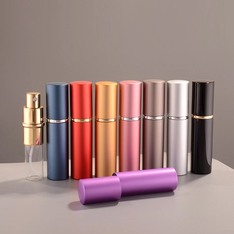 Portable Perfume Atomizer Refillable Spray Bottle Aluminum Shell Glass Liner Mini Travel Empty Fragrance Container
