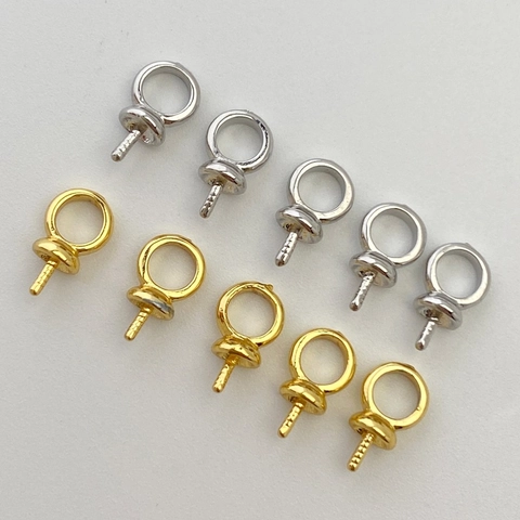 Εξαρτήματα Κοσμημάτων DIY Χάλκινα 18K Επιχρυσωμένα Βιδωτά Μάτια Σύνδεσμοι Για Χειροποίητες Κατασκευές