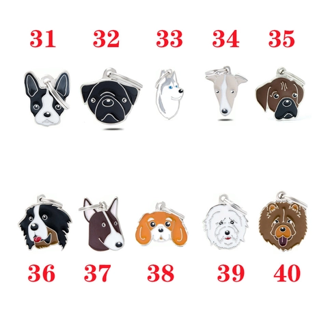 Cartoon Dog Head Keychain Alloy Enamel Animal Pendant Husky Bulldog Poodle Pet ID Tag Accessories Keyring For Bag Charm
