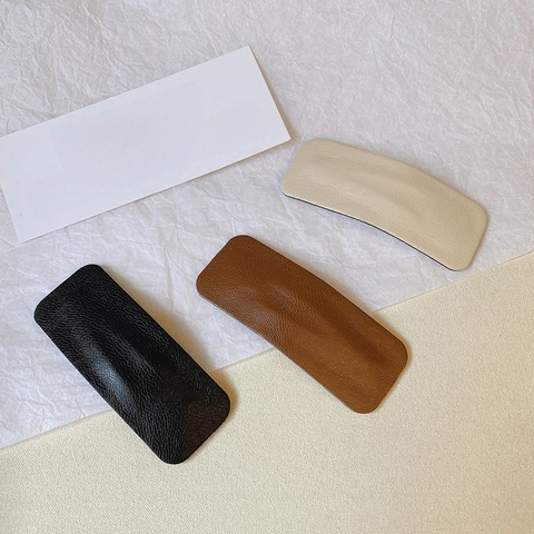 Minimalistische PU Leder Haarklammern Geometrische Quadratische Tropfen BB Clips Eleganter Haarschmuck