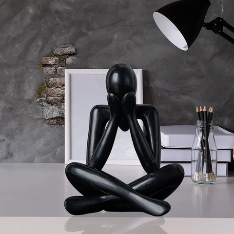 Statua Del Pensatore Astratto Scultura Minimalista In Plastica ABS Figurina D'Arte Moderna Per Decorazione Scrivania Casa
