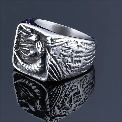 Vintage Biene Skorpion Relief Ring Edelstahl Punk Gothic Distressed Schmuck Für Herren