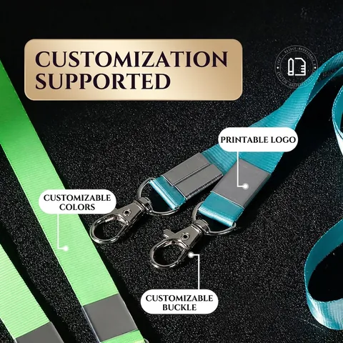 Polyester Schlüsselband Mit Zwei Metall Karabinerhaken Für Ausweise Verdicktes Nackenband Für Büro Schule Modern Stil