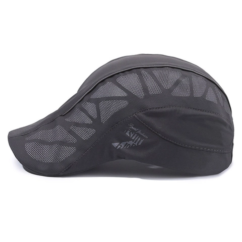 Men Mesh Breathable Beret Hat Summer Casual Sport Ivy Cap Lightweight Sunshade Flat Cap Adjustable Outdoor Newsboy Hat
