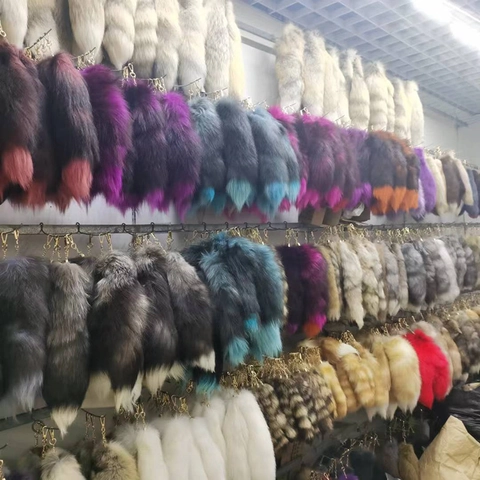 Extra Large Fox Tail Pendant Fluffy Fur Keychain Bag Charm Cosplay Accessory For Women Handbag Decor