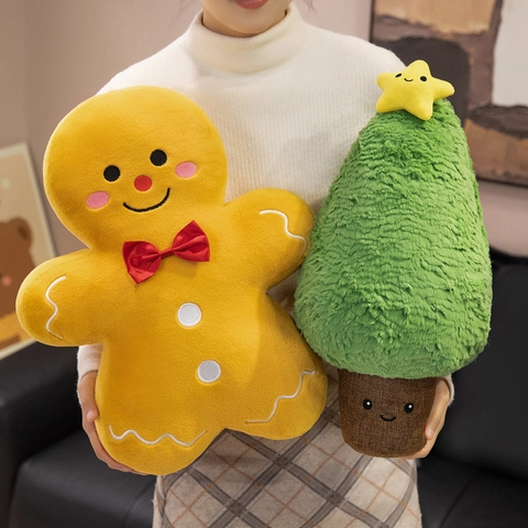 Giocattoli Di Peluche Albero Di Natale Omino Di Pan Di Zenzero Cuscino Morbido Decorazione Festiva Regalo Bambole Carine