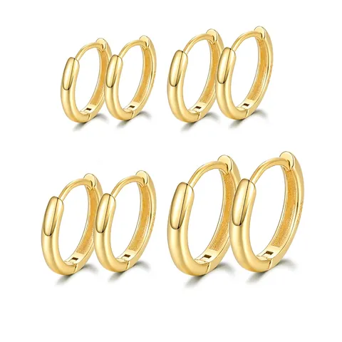 Orecchini A Cerchio Argento Sterling 925 Lisci Lucidi Tondi Geometrici Gioielli Minimalisti Per Donne Uomini