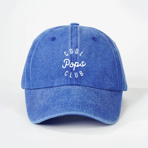 Gewaschene Polyester Baseballkappe COOL Pops CLUB Buchstabendruck Vintage Verstellbare Sonnenschutz Dad Hat Für Herren Damen