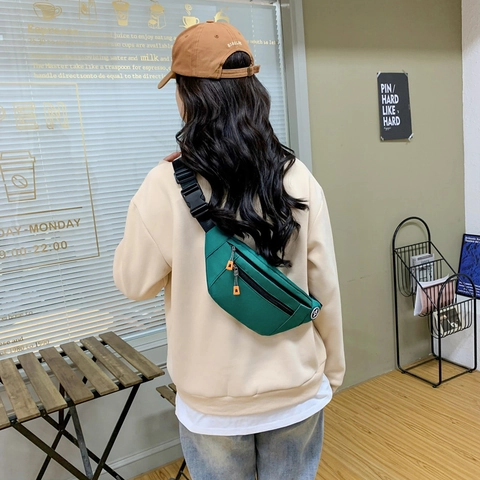 Marsupio Di Moda Tessuto Oxford Resistente All'acqua Grande Capacità Borsa Da Petto Sportiva Multitasche Crossbody