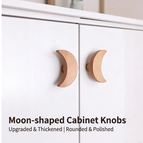 Ganci Da Parete In Legno Di Faggio Forma Stella Luna Senza Foro Appendiabiti Decorativi Nordici Per Ingresso Camera
