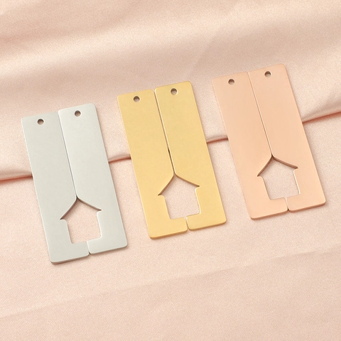 Stainless Steel Hollow House Rectangle Strip Pendants Mirror Polished DIY Jewelry Findings For Necklace Making Crafting