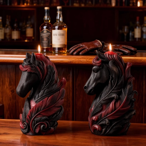 Horse Head Silicone Mold Realistic Animal Shape Candle Making DIY Aromatherapy Craft Sculpted Mane Texture Food Grade Reusable