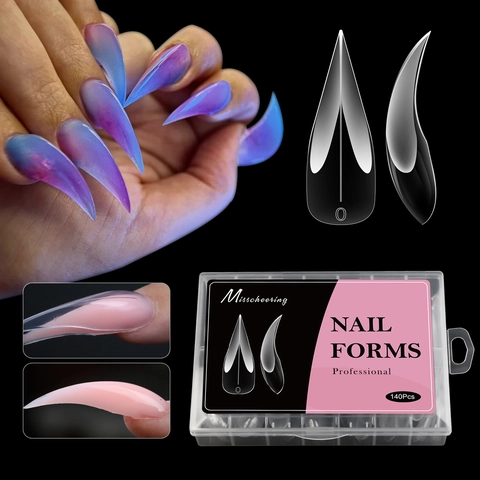 Formine Dual Estensione Unghie Stiletto Artiglio Plastica Trasparente Punte Per Poly Gel Manicure Professionale