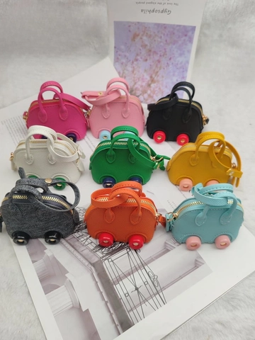 Mini Portamonete Forma Auto Pelle PU Portachiavi Borsa Conchiglia Per Conservazione Auricolari Ciondolo Creativo