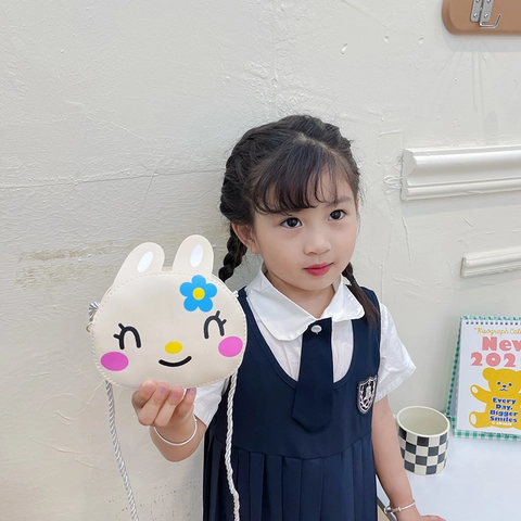 Schattige Kinderen Cartoon Konijn Schoudertas PU Leer Mini Crossbody Tas Voor Meisjes Lief Dier Messenger Bag Met Verstelbare Riem Kleine Portemonnee Dagelijkse Accessoires