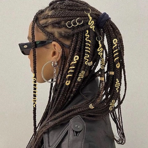 Dreadlock Jewelry Braid Accessories Alloy Hair Rings Cuffs Spirals Hollow Crown Snake Designs Gold Silver Fashion Styling