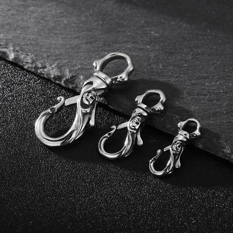 Collar Con Colgante De Calavera De Acero Inoxidable Gótico Gancho Punk Vintage Accesorio De Joyería Para Hombre