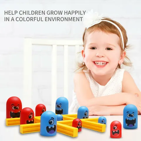 Gioco Di Strategia Tris Stile Matrioska Mostro Cartone Animato Battaglia Da Tavolo Allenamento Logico Educativo Per Bambini Plastica