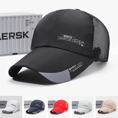 Sommer Mesh Baseball Cap Atmungsaktiv Trucker Hut Verlängerte Krempe Sonnenschutz Verstellbar Outdoor Sport Schnelltrocknend