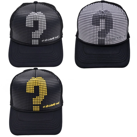 Pixel Fragezeichen Trucker Cap Baumwolle Atmungsaktive Mesh Baseball Kappe Herren Damen Verstellbare Snapback Streetwear
