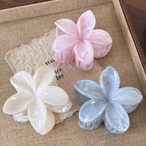 Blumen Haarklammer Acryl Marmormuster Süße Elegante Shark Clip Für Frauen Mädchen