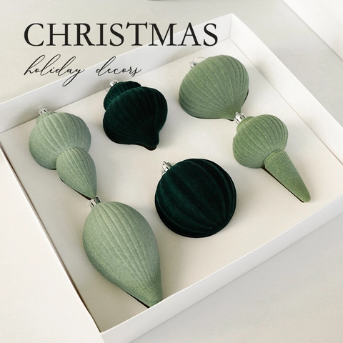 Ornamenti Natalizi In Velluto Floccato Pendenti Appesi Forme Multiple Toni Terra Stile Retrò Per Decorazione Albero