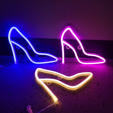 Insegna Neon Tacco Alto Decorazione Parete LED Striscia Flessibile USB Batteria Per Camera Da Letto Festa Matrimonio Bar Casa