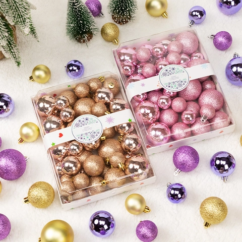 Palle Di Natale Ornamenti Plastica Lucido Opaco Glitter Galvanizzato Per Decorazione Albero Di Festa