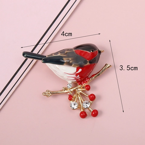 Elegante Spilla A Forma Di Uccello Per Donna In Lega Smalto Pin Animale Con Strass Accessorio Per Abbigliamento Alla Moda