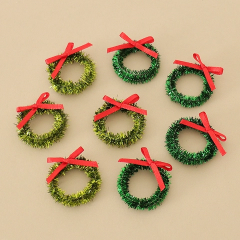 Mini Ghirlande Di Natale Decorazione In Filato Con Fiocco Rosso Per Casa Delle Bambole Fai Da Te Paesaggio Miniatura