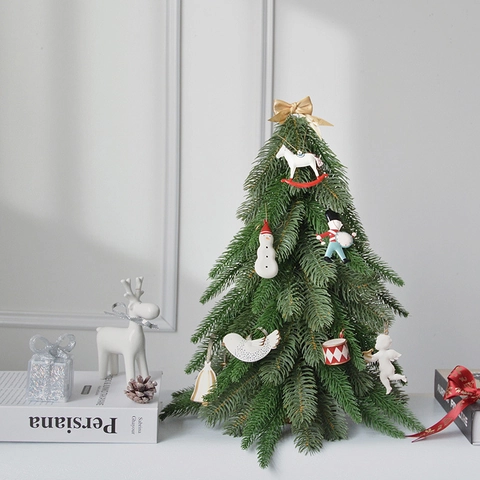 Mini Albero Di Natale PE Pino Artificiale Innevato Decorazione Da Scrivania Per Feste Casa Ufficio Vetrina Stile Nordico