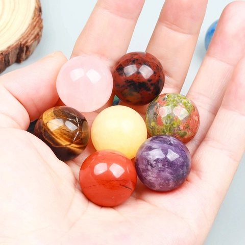 Natürliche Kristall Edelstein Kugeln Polierte Runde Steine Heimdekoration Schreibtisch Ornamente Amethyst Rosenquarz Tigerauge