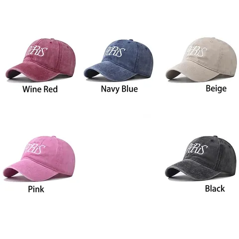 Cappello Da Baseball In Cotone Lavato Ricamato Paris Retro Distressed Regolabile Protezione Solare All'aperto Cappello Unisex