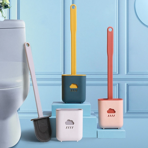 Scopino Per WC In Silicone TPR Con Supporto Drenante A Forma Di Nuvola Supporto Da Parete Accessorio Per Bagno