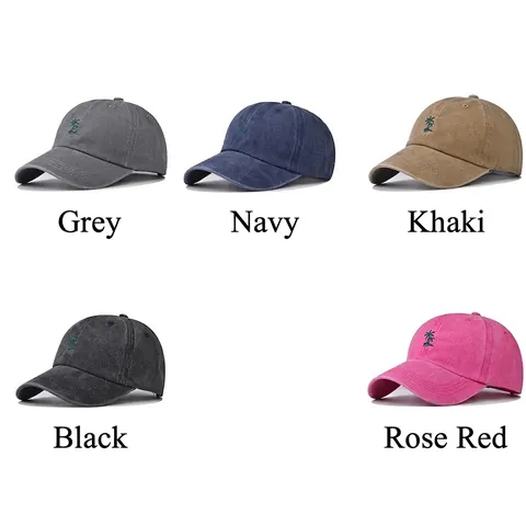 Cappello Da Baseball Cotone Lavato Distressed Retrò Ricamo Albero Di Cocco Protezione Solare Cappello Outdoor Uomo Donna